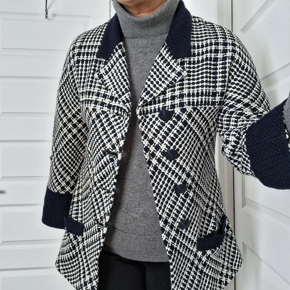 Vintage 80s Karl Lagerfeld Wool Boucle Tweed Blazer Fits Like US 10 GUC - Picture 16 of 16